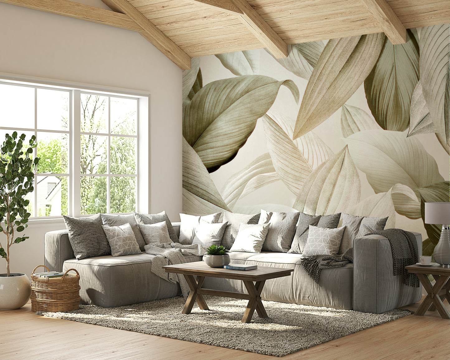Whispering Leaves wall mural for peaceful rooms.

