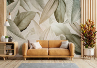 Elegant Whispering Leaves mural in modern interiors.

