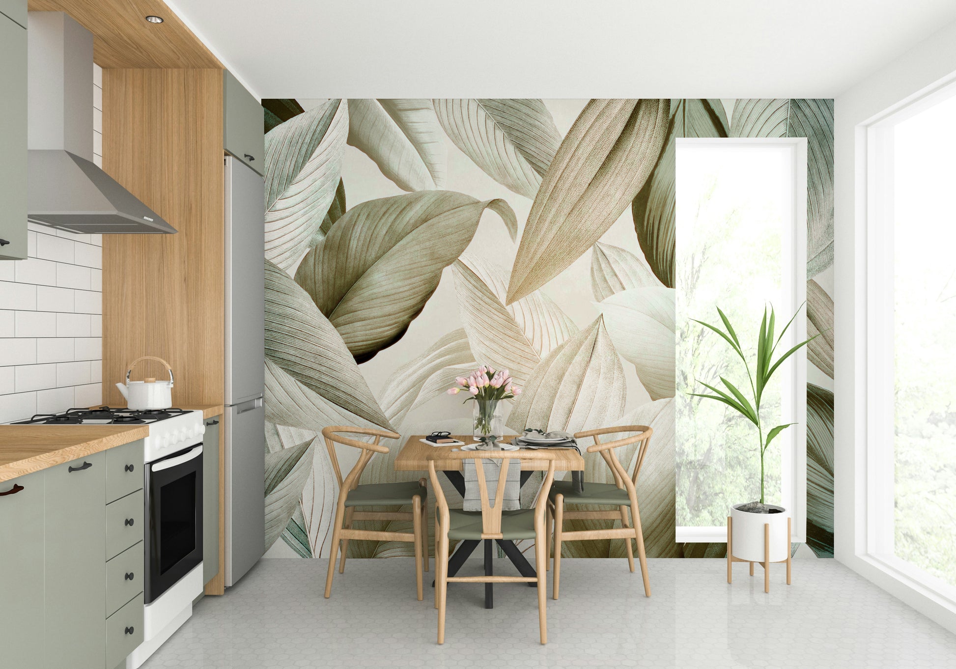 Whispering Leaves Wall Mural for natural vibes.

