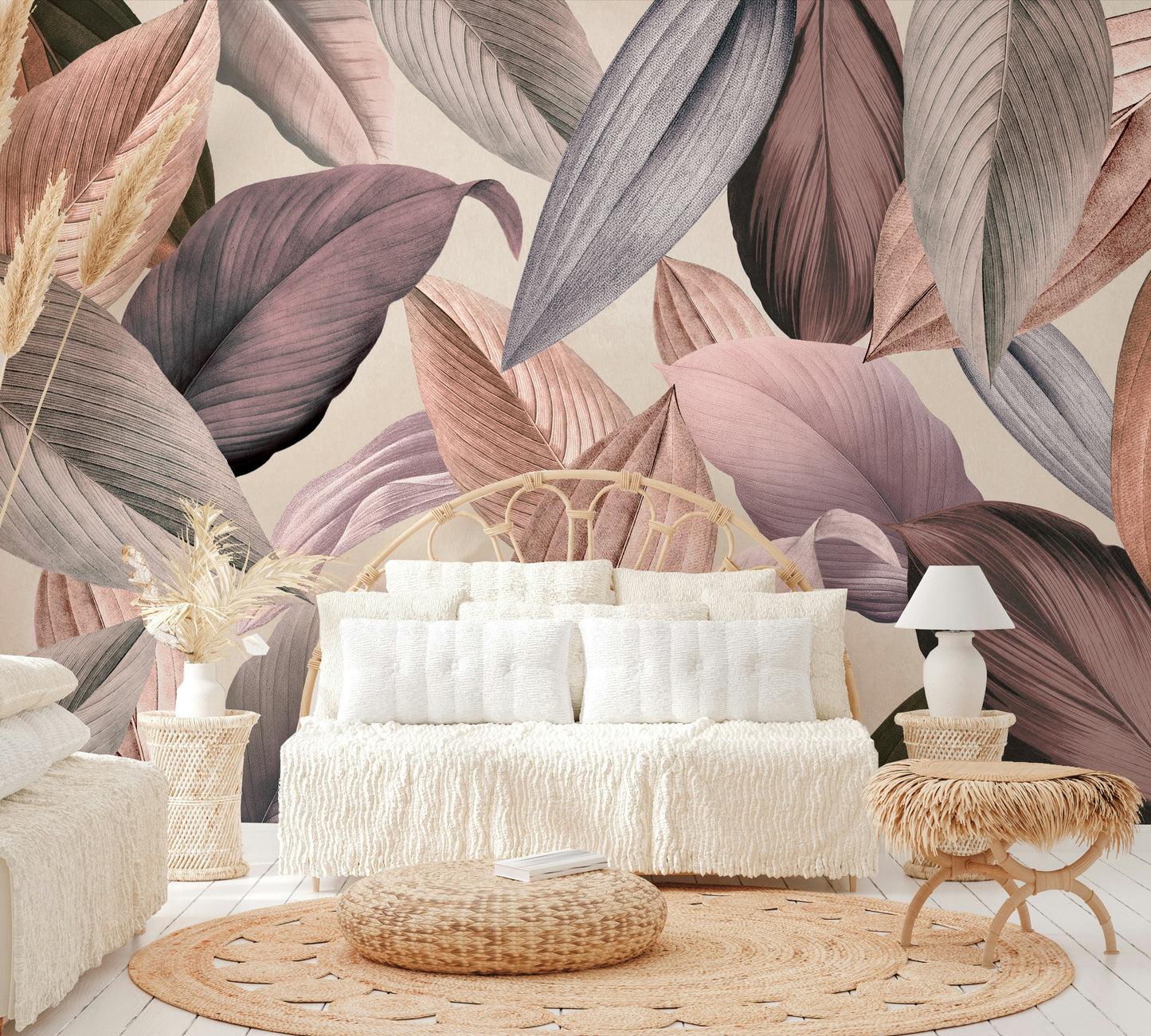Refreshing botanical wall mural for a serene space

