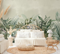 Beautiful botanical garden mural for calming rooms.