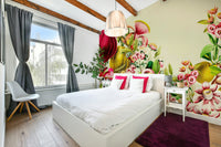 Beautiful vintage botanical mural for home decor.

