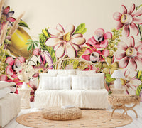 Classic vintage garden mural for home decor