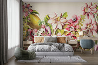 Vintage-inspired garden mural for rustic interiors