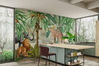 Lush tropical greenery in Exotic Eden wall mural

