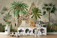 African oasis mural for a rustic home interior

