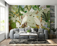 Botanical explorers wall mural with vibrant foliage.

