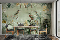 Classic jungle scenery tropical wall mural.

