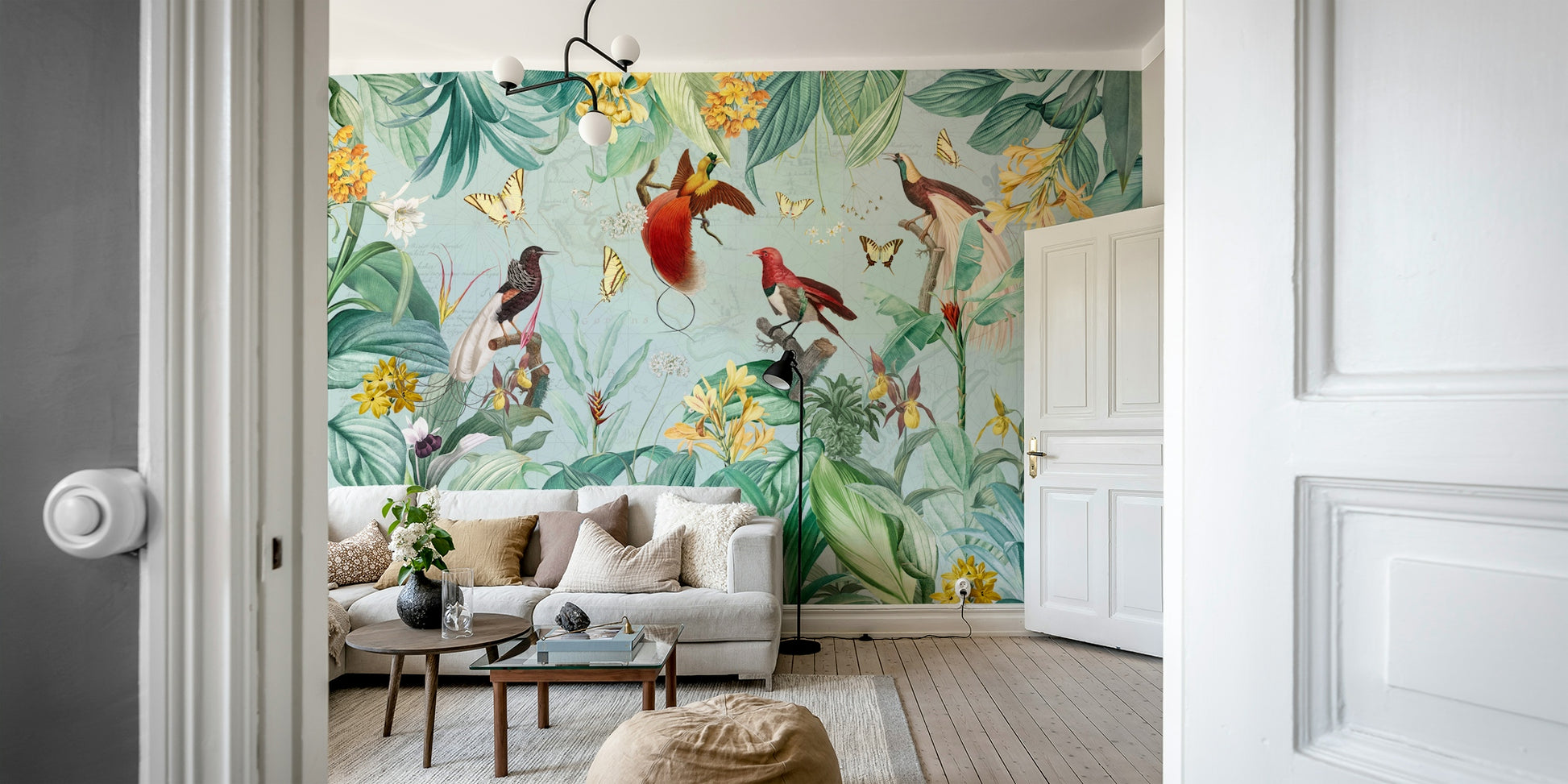 Birds of Paradise Wall Mural for Tropical Room Vibes.

