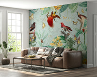 Tropical Birds of Paradise Mural for Modern Interiors.

