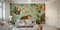 Enchanted Rainforest Mural in Bold Colors