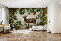 Golden autumn tree mural enhancing any room.


