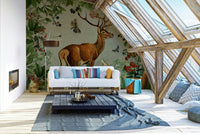 Natural woodland mural for a fresh interior style.

