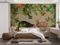 Serene forest wallpaper for calm interior spaces

