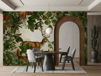 Enchanted forest mural with seasonal charm

