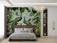 Decorative bird mural for feature wall design

