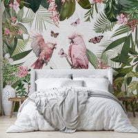Nature-inspired mural with gentle garden blooms

