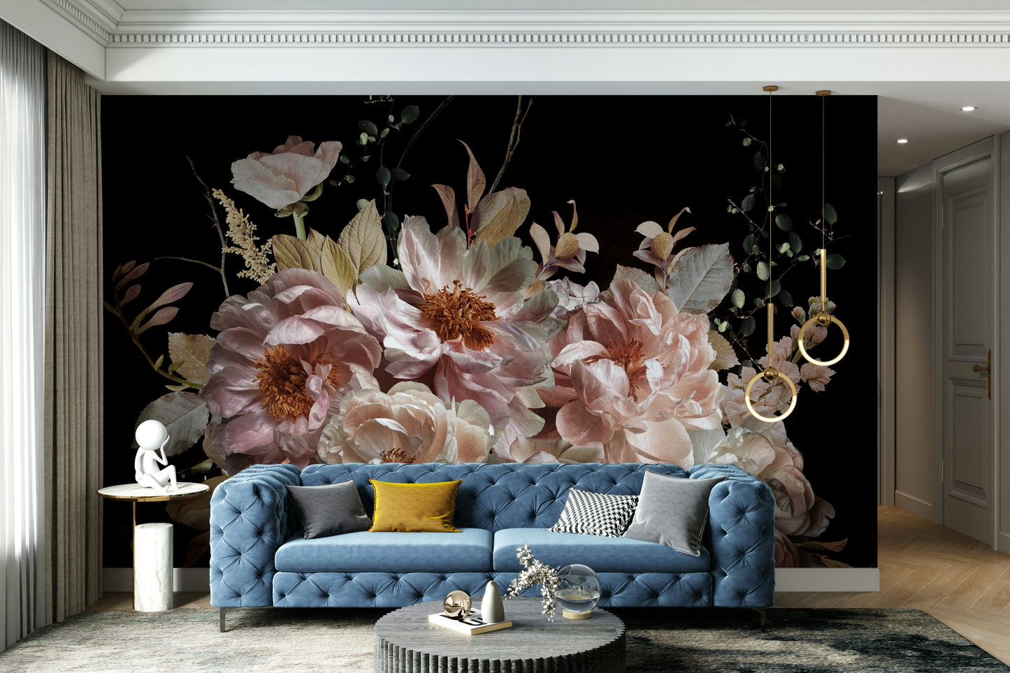 Artistic night garden wallpaper for feature walls

