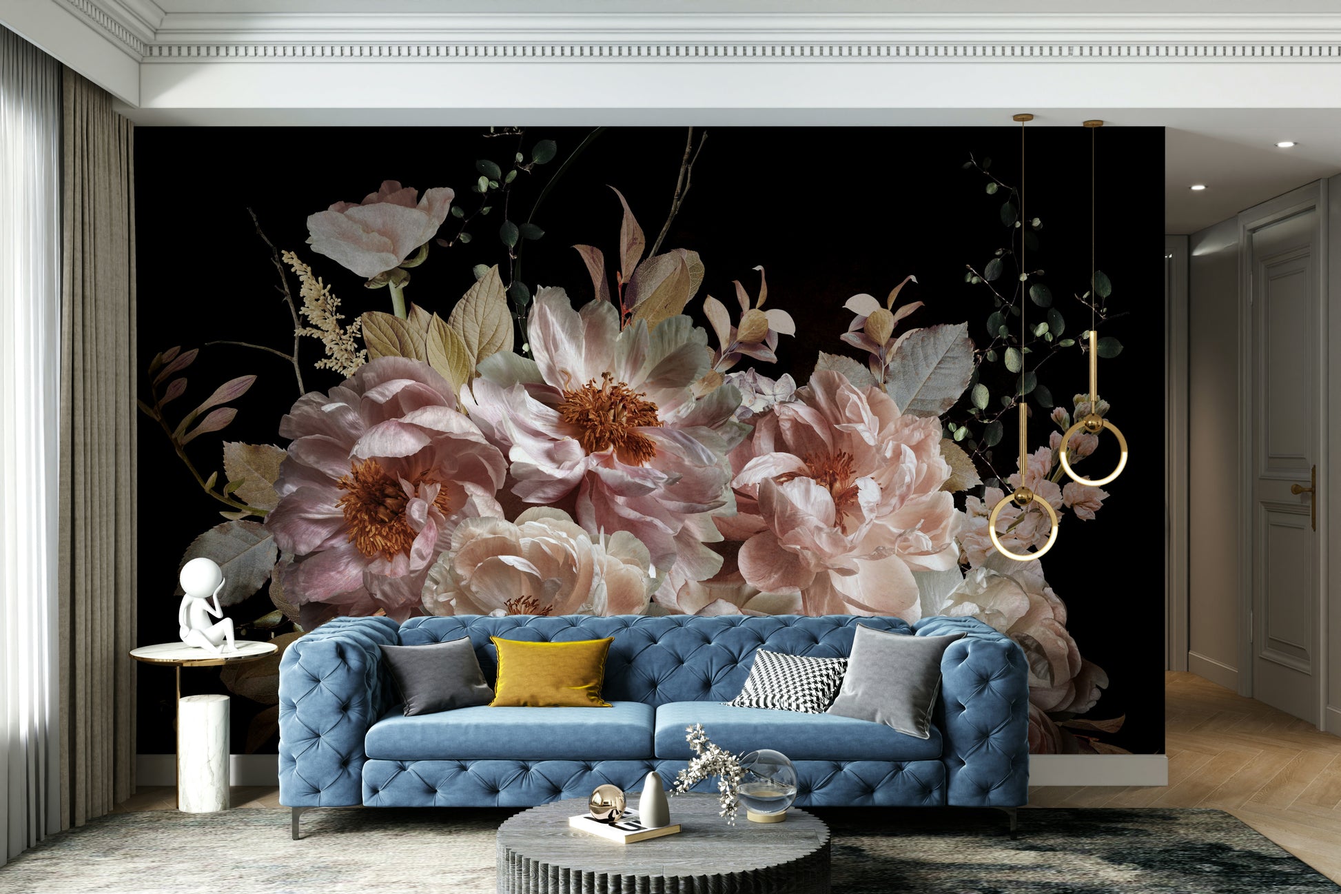 Artistic night garden wallpaper for feature walls

