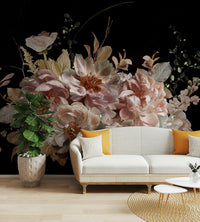 Romantic flower design with a dark backdrop

