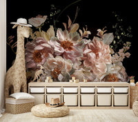 Rich floral pattern with midnight background

