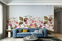 Strawberry pattern mural for kitchens or dining