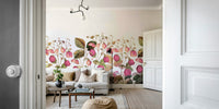 Red berries and green foliage wall mural