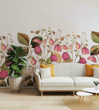 Playful fruit wall design with vintage charm