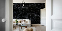 Midnight Bloom 1 mural with dark floral tones

