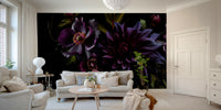 Night-inspired garden scene with bold blooms

