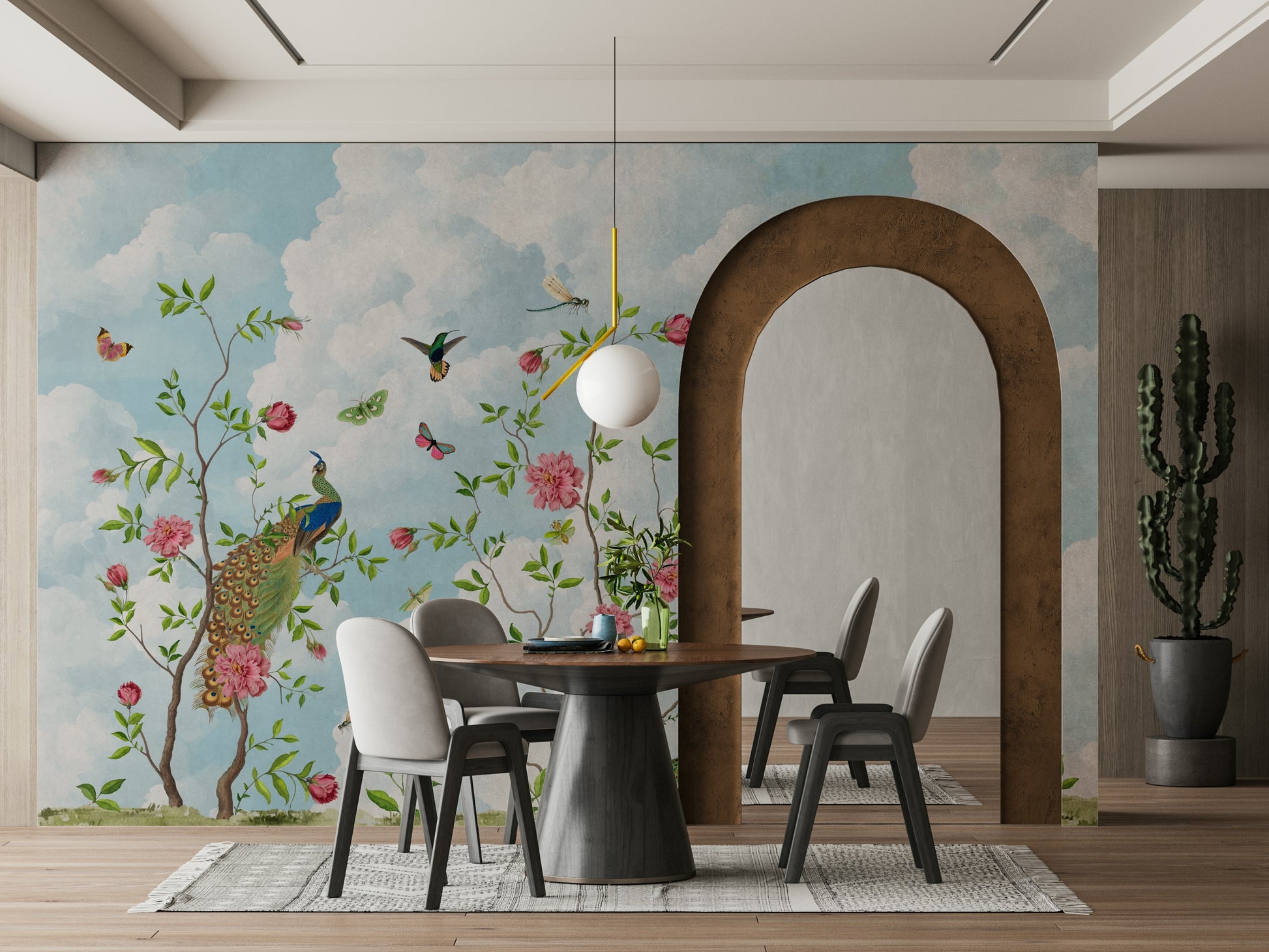 Garden escape mural for cozy, serene spaces

