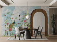 Garden escape mural for cozy, serene spaces

