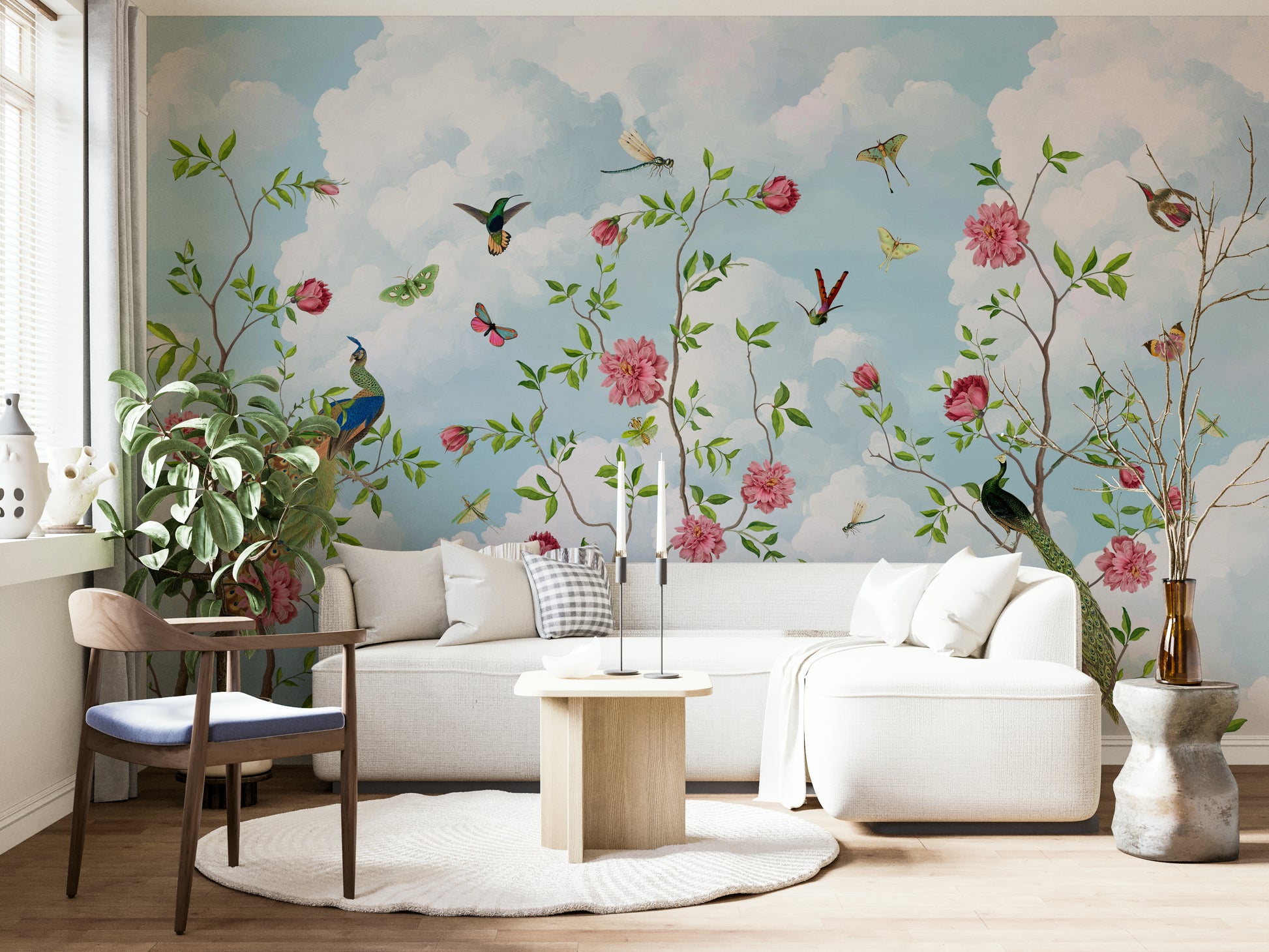 Enchanted floral wallpaper with a magical touch

