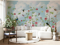 Enchanted floral wallpaper with a magical touch

