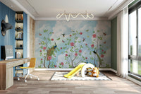 Lush floral mural for dreamy interior spaces

