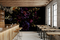 Bold floral pattern mural for dramatic interiors

