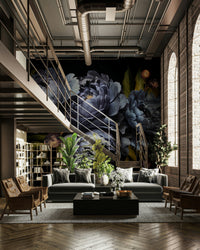 Nocturne in Blue wall mural with abstract tones

