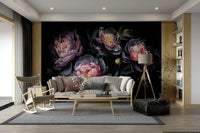 Romantic peonies mural for dramatic interiors

