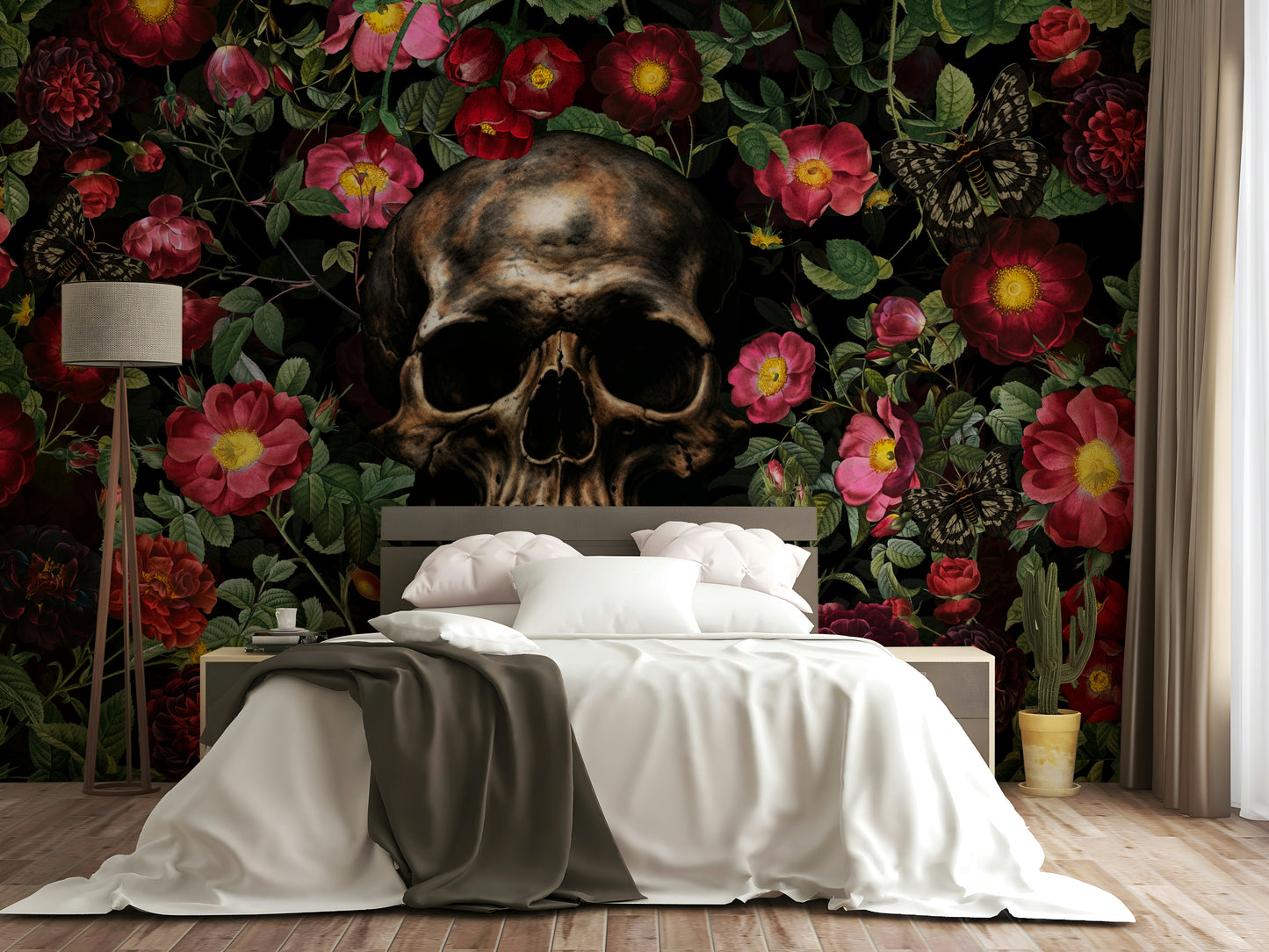 Vintage rose pattern with subtle dark undertones

