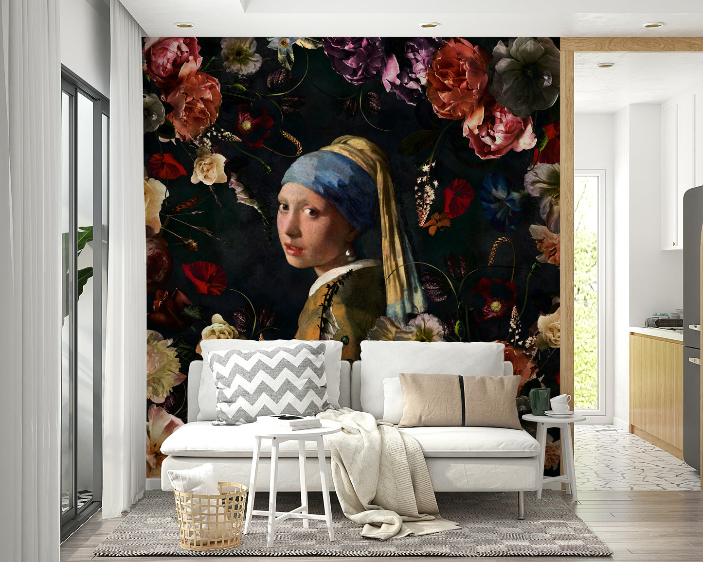 Iconic painting reimagined with botanical elements

