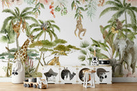 Nature-inspired mural with forest creatures

