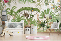 Serene watercolor wildlife scene for wall decor

