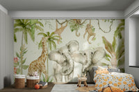 Beautifully detailed wildlife in tropical mural artwork

