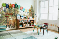 Green forest mural perfect for any room.

