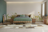 Summer Meadow Bloom Wall Mural with vibrant flowers

