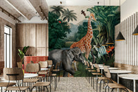 Beautiful tropical mural featuring lush Eden garden

