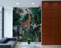 Colorful Exotic Eden mural bringing nature indoors

