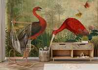 Vibrant Hidden Oasis Wall Mural with lush greenery.

