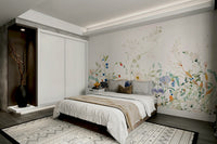 Watercolor wildflower wall mural for a peaceful vibe

