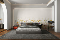 Whimsical wildflower mural creating a peaceful home vibe.

